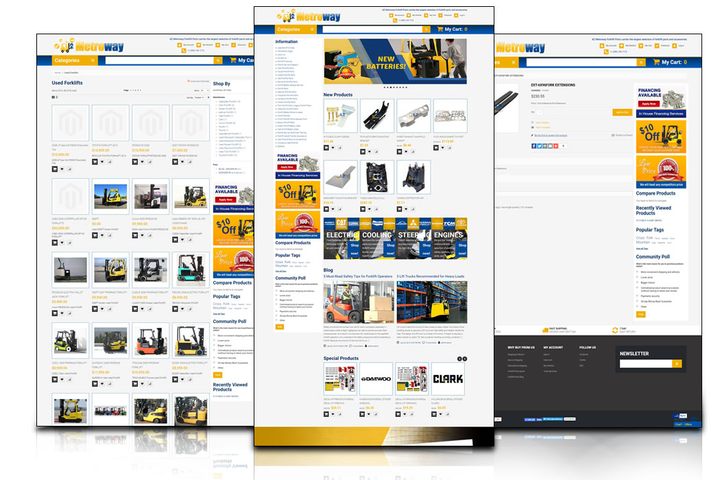 Industrial equipment eCommerce website portfolio design by Geografixx