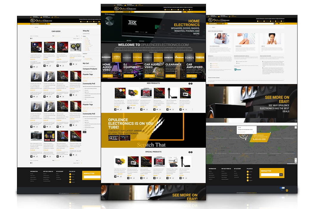 Consumer electronics eCommerce website portfolio design by Geografixx